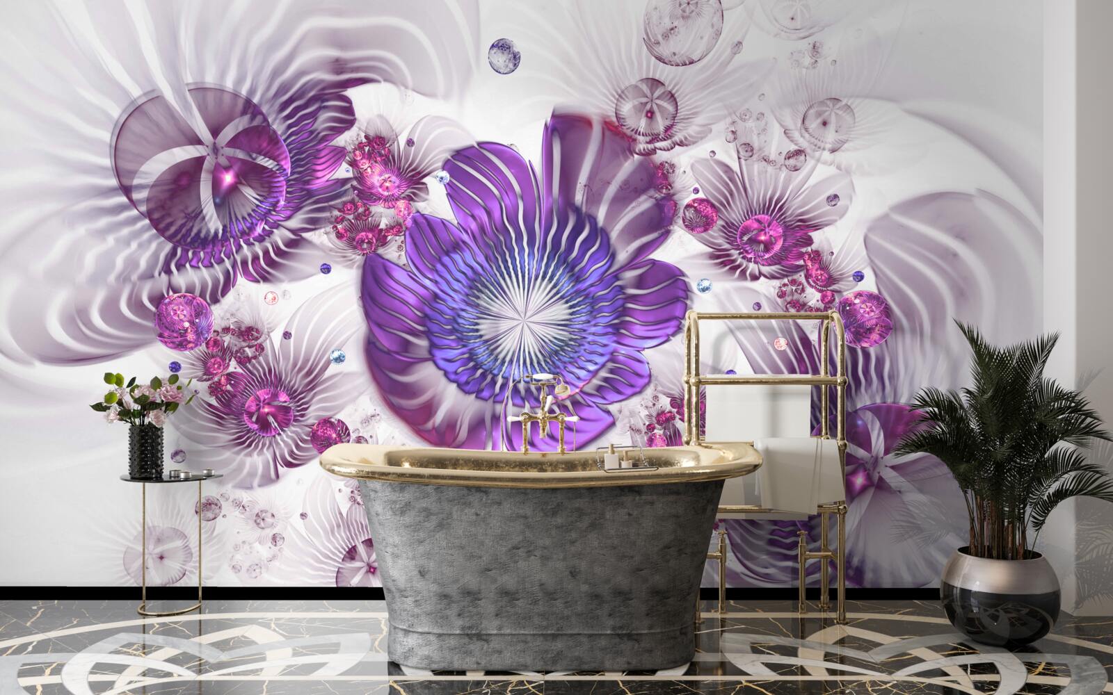 Fototapet modele florale abstracte