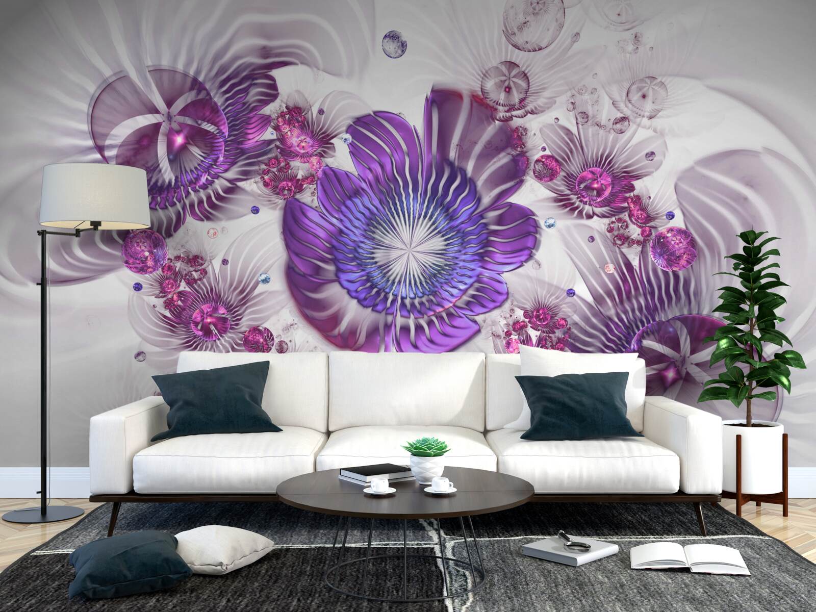 Fototapet modele florale abstracte