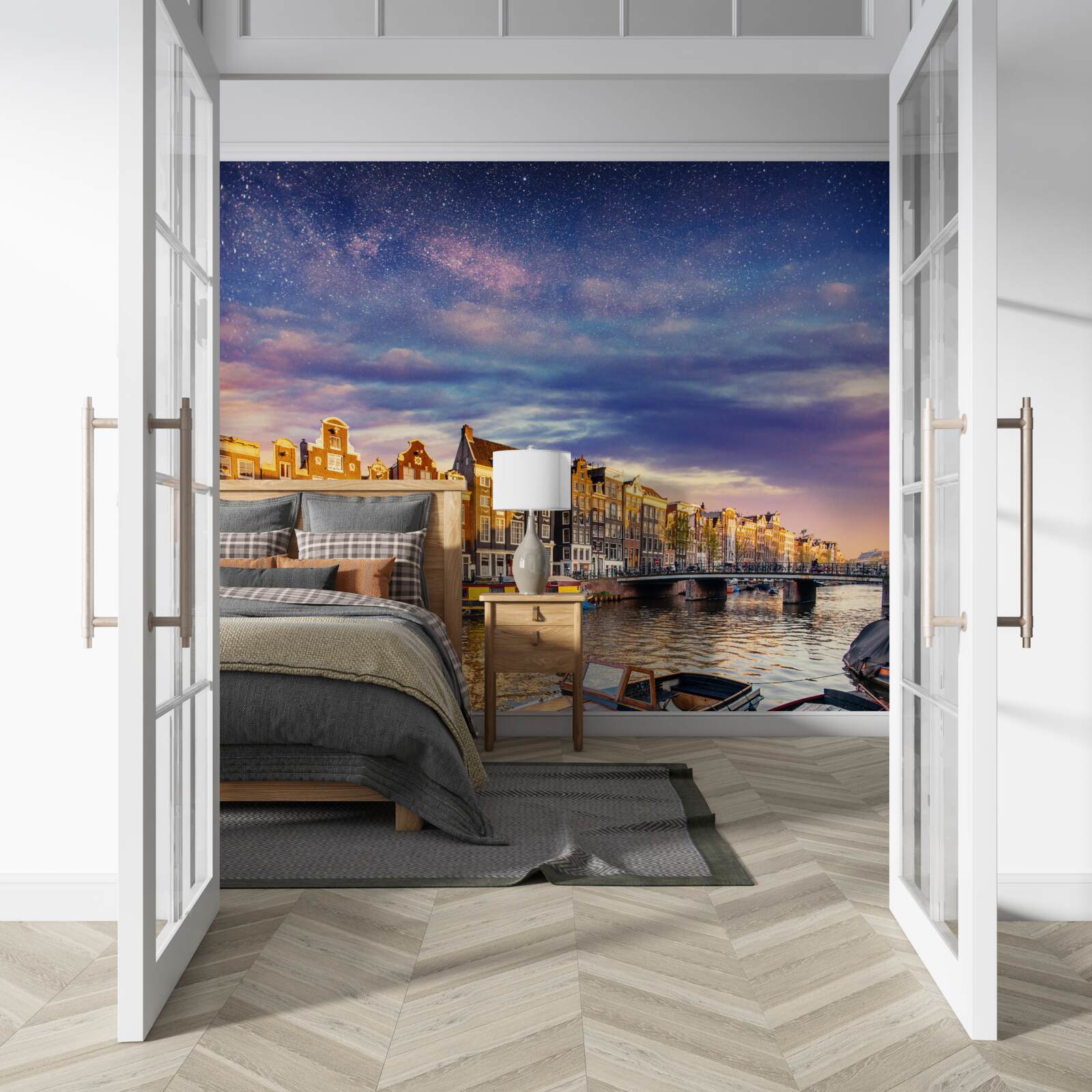 Fototapet Lumina trezește orașul antic de pe țărm