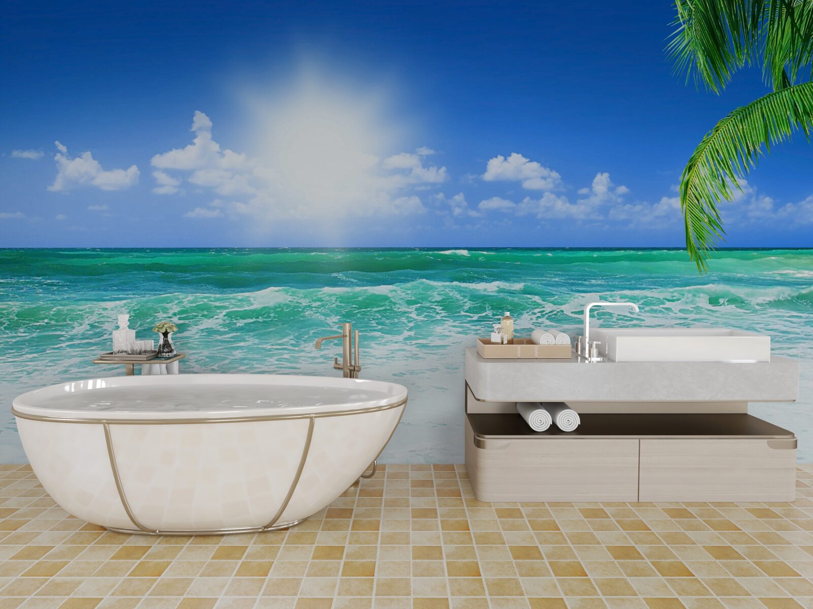 Fototapet maree tropicală înaltă în timpul zilei