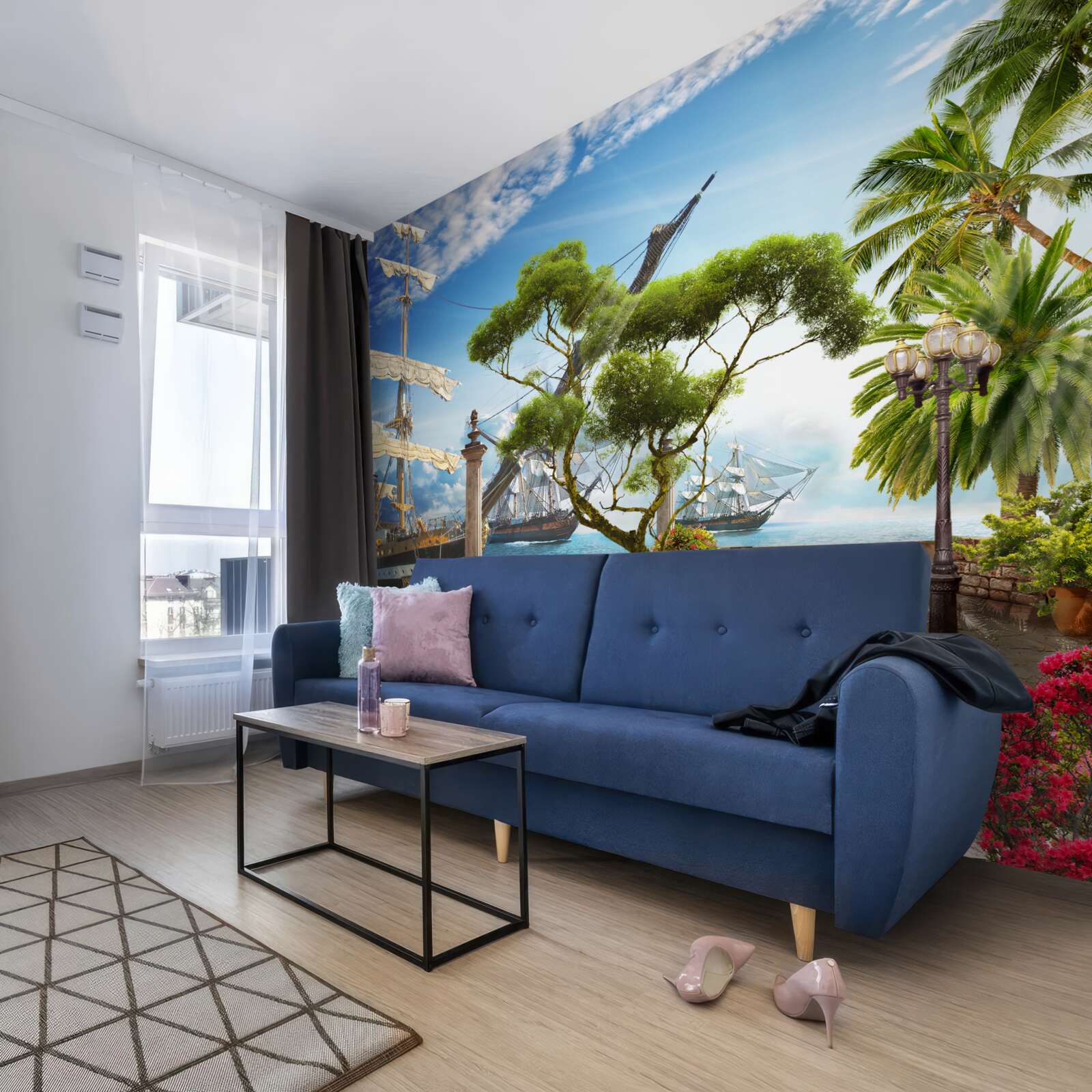 Fototapet cale spre râu și promenadă