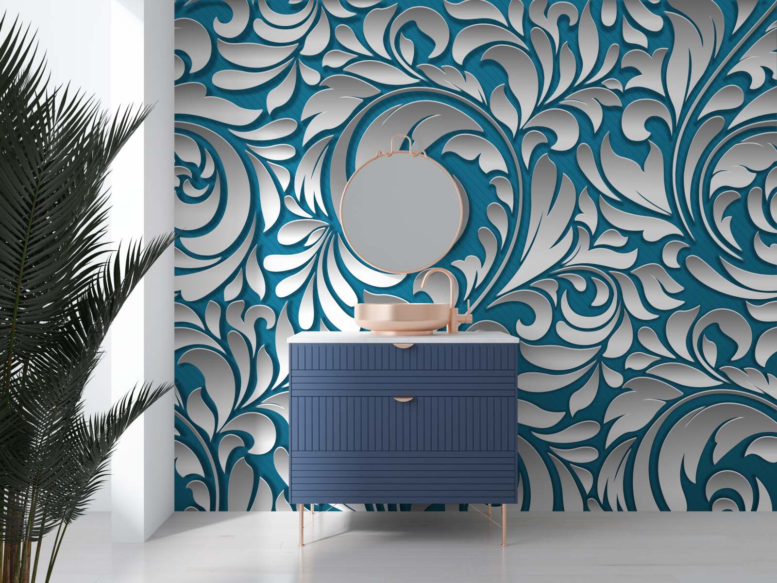 Fototapet structură modelată în nuanțe de alb și albastru