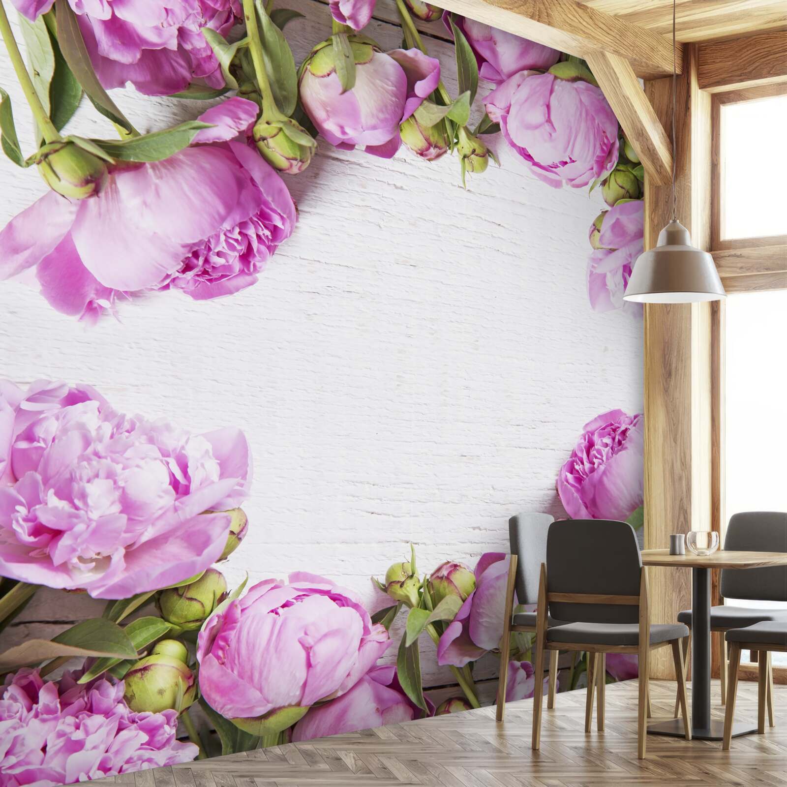 Fototapet flori mov în decor