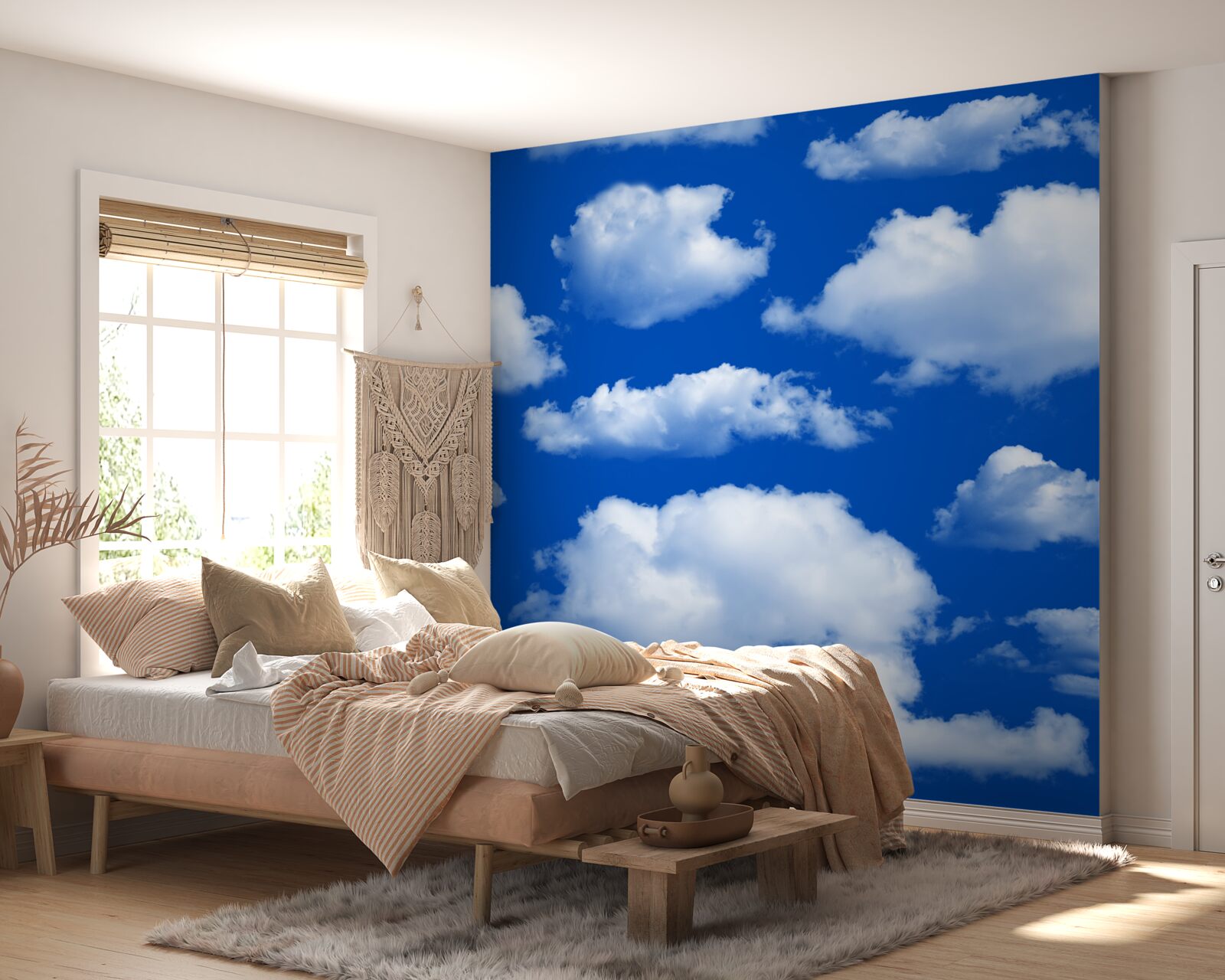 Fototapet multe forme de nori albi ca zăpada pe cer