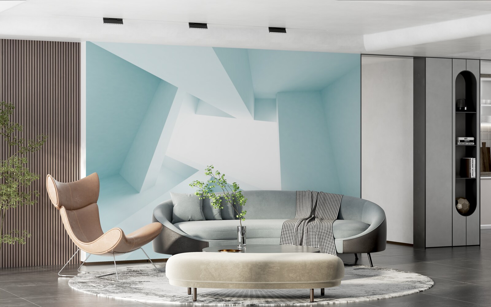 Fototapet forme geometrice în distanța abstractă