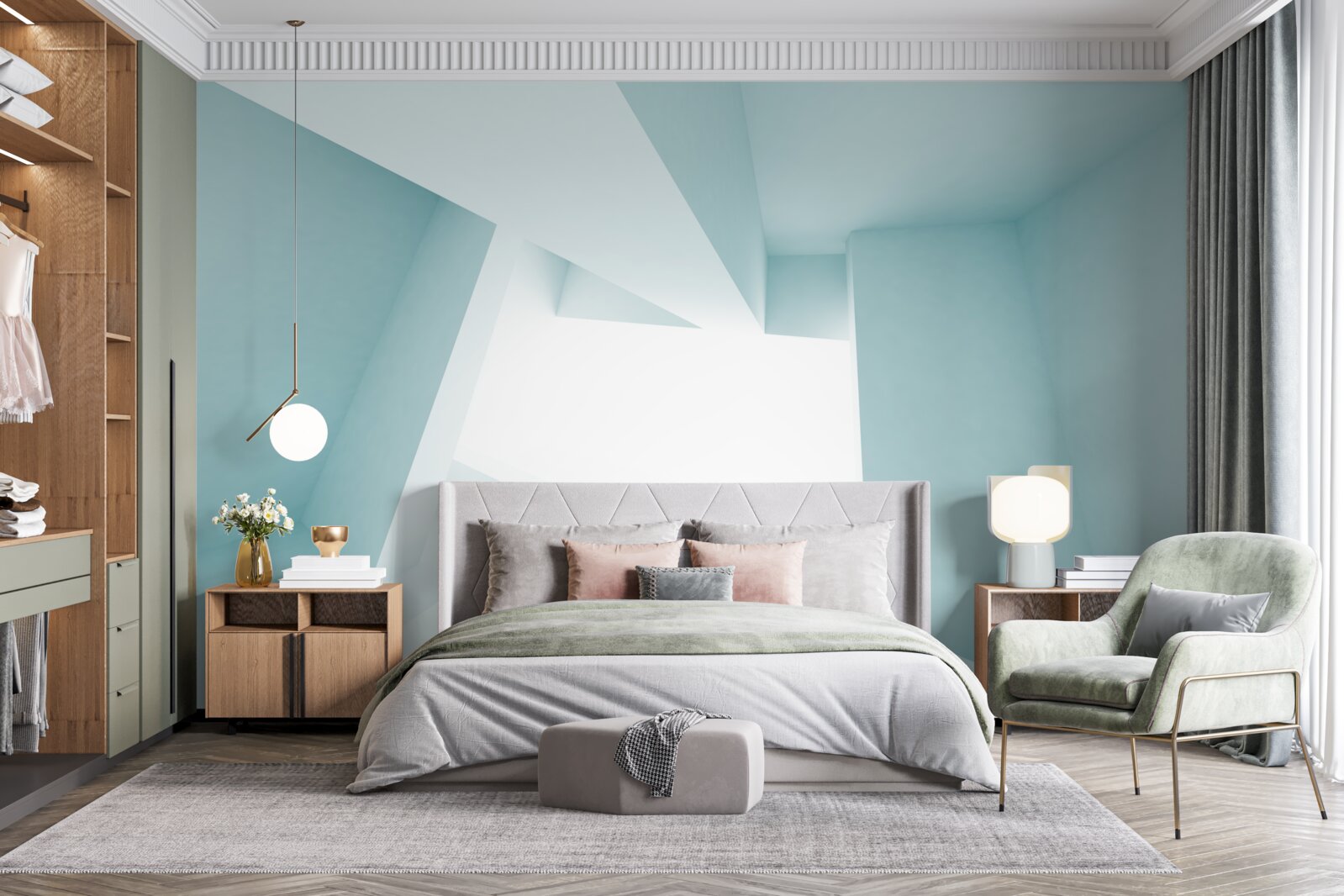 Fototapet forme geometrice în distanța abstractă