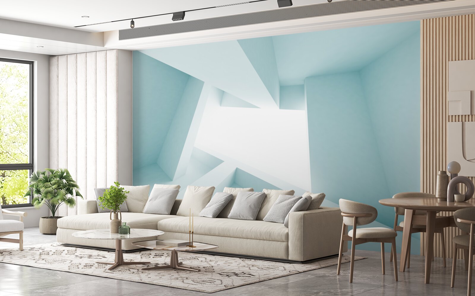 Fototapet forme geometrice în distanța abstractă