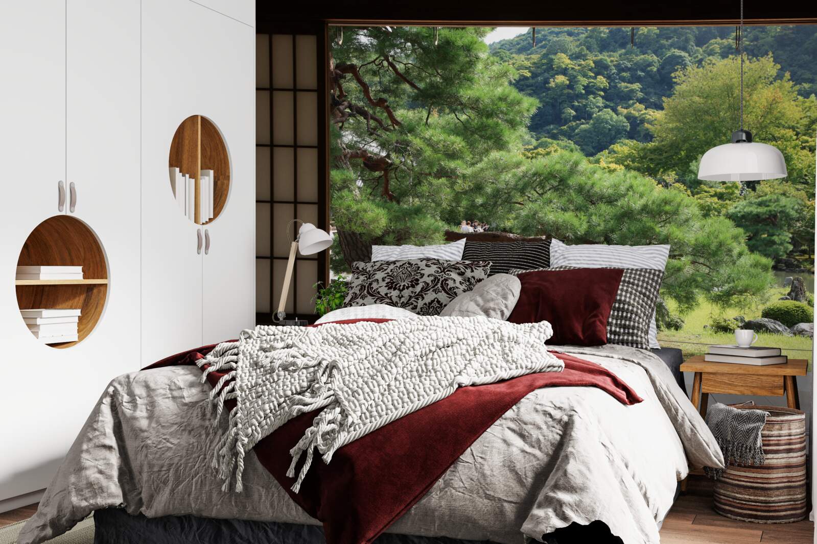 Fototapet Grădină în stil japonez cu terasă privată