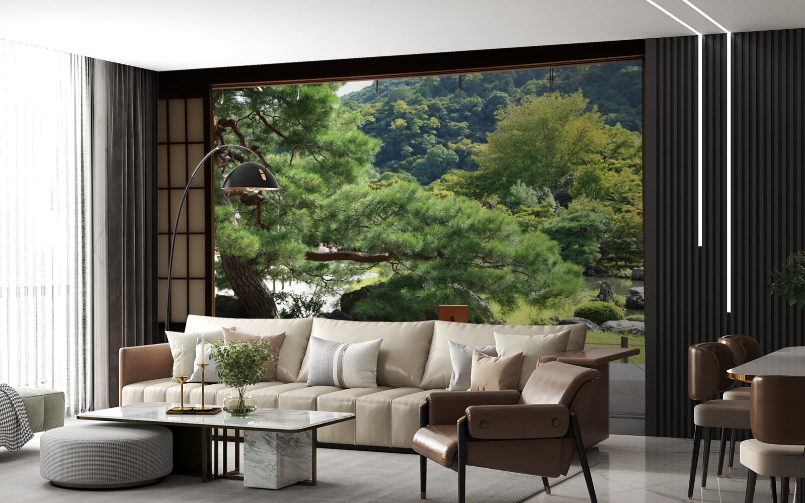 Fototapet Grădină în stil japonez cu terasă privată