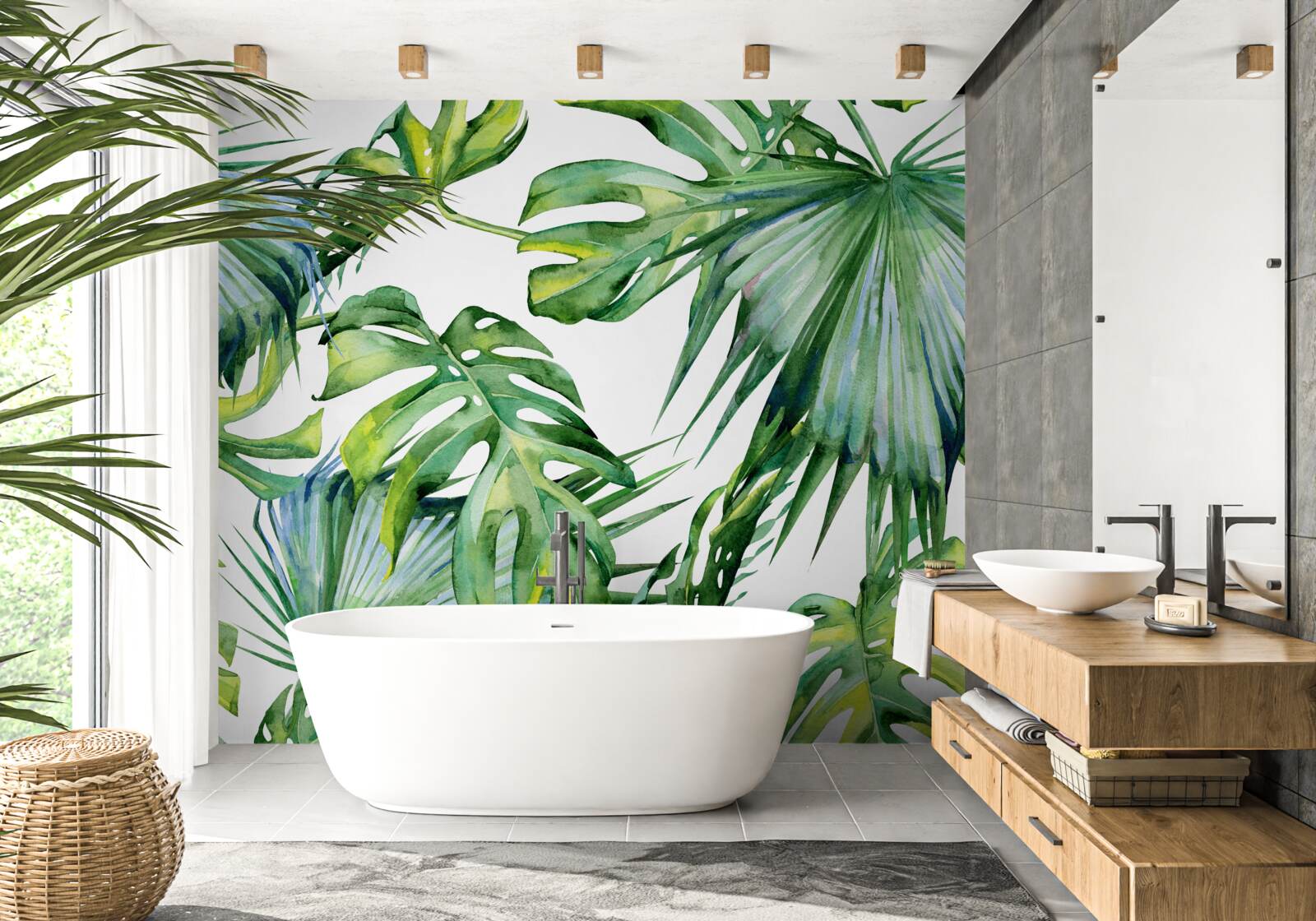 Fototapet monstera părăsește tropicele