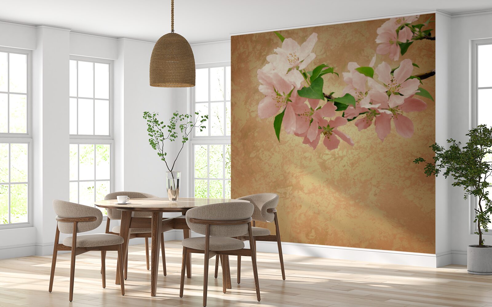 Fototapet flori sakura tinere și delicate