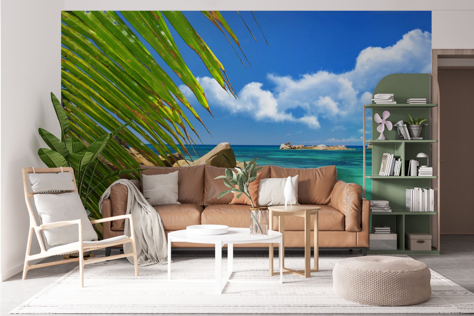 Fototapet plajă tropicală lângă o mare turcoaz