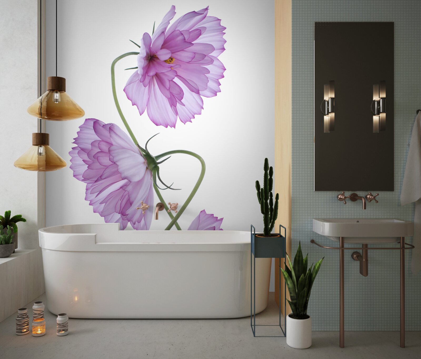 Fototapet muguri de liliac încrețiți