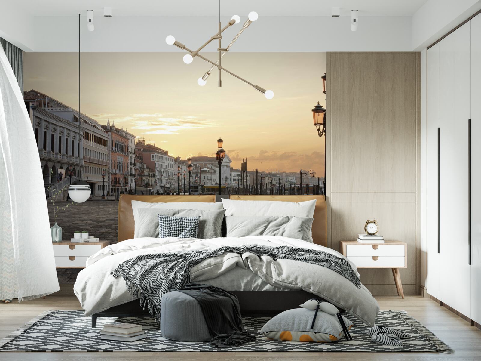 Fototapet terasament abandonat în așteptarea apusului de soare