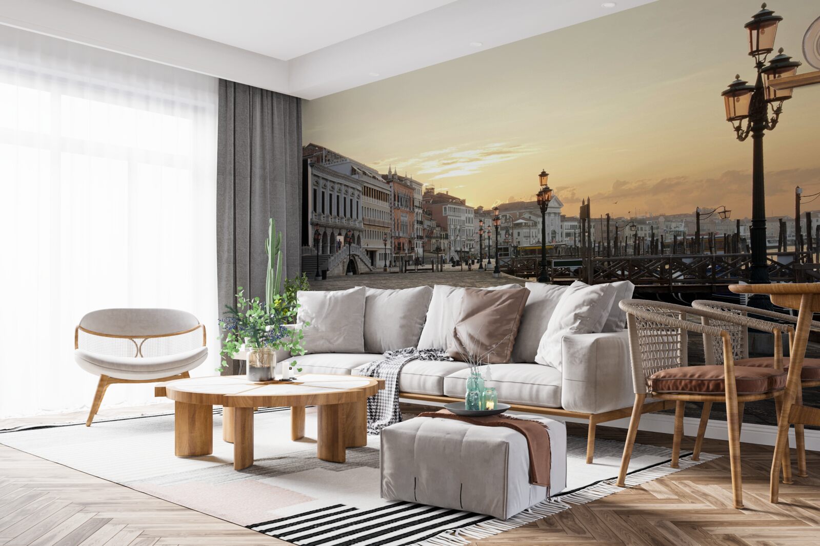 Fototapet terasament abandonat în așteptarea apusului de soare