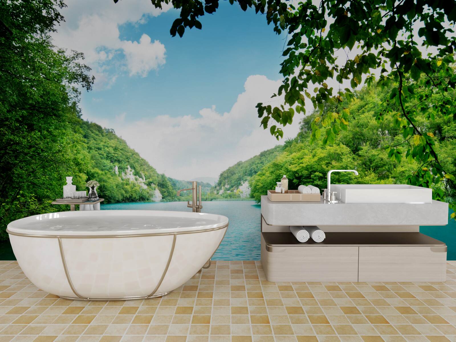 Fototapet ape azurii și insule de smarald