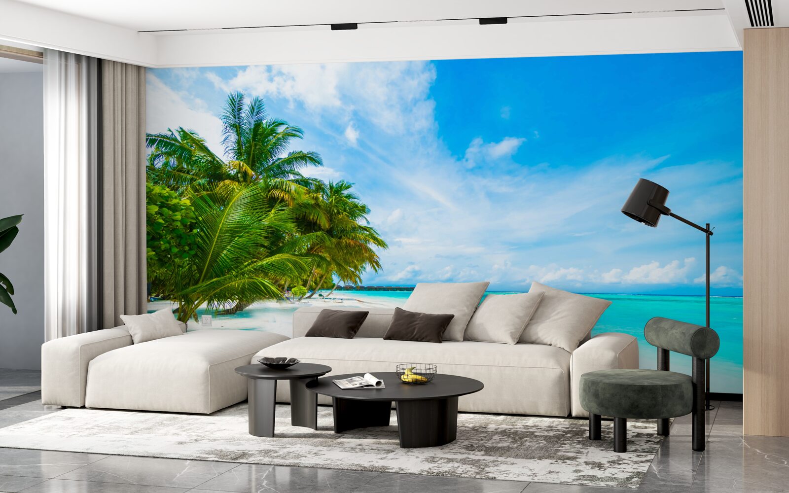 Fototapet țărmuri nisipoase și apă turcoaz a oceanului