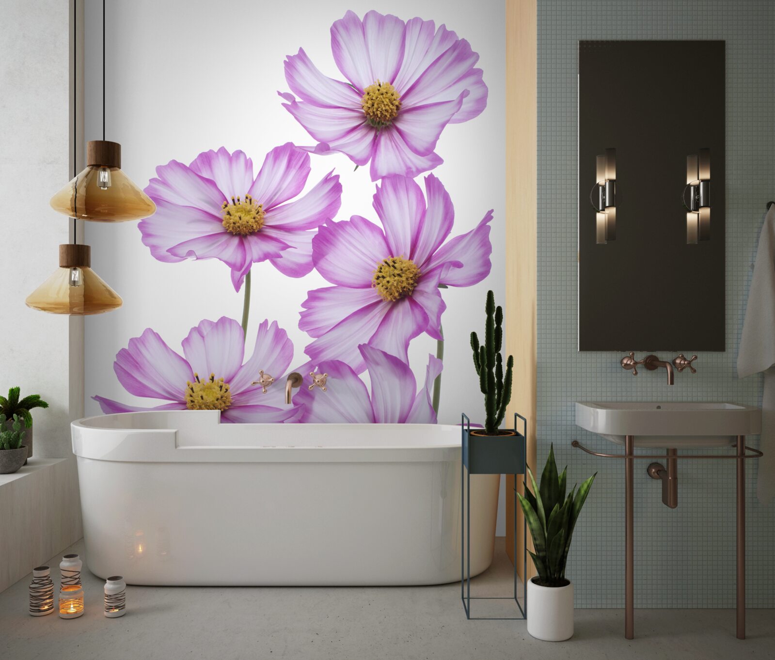 Fototapet flori grațioase de liliac pe o pajiște