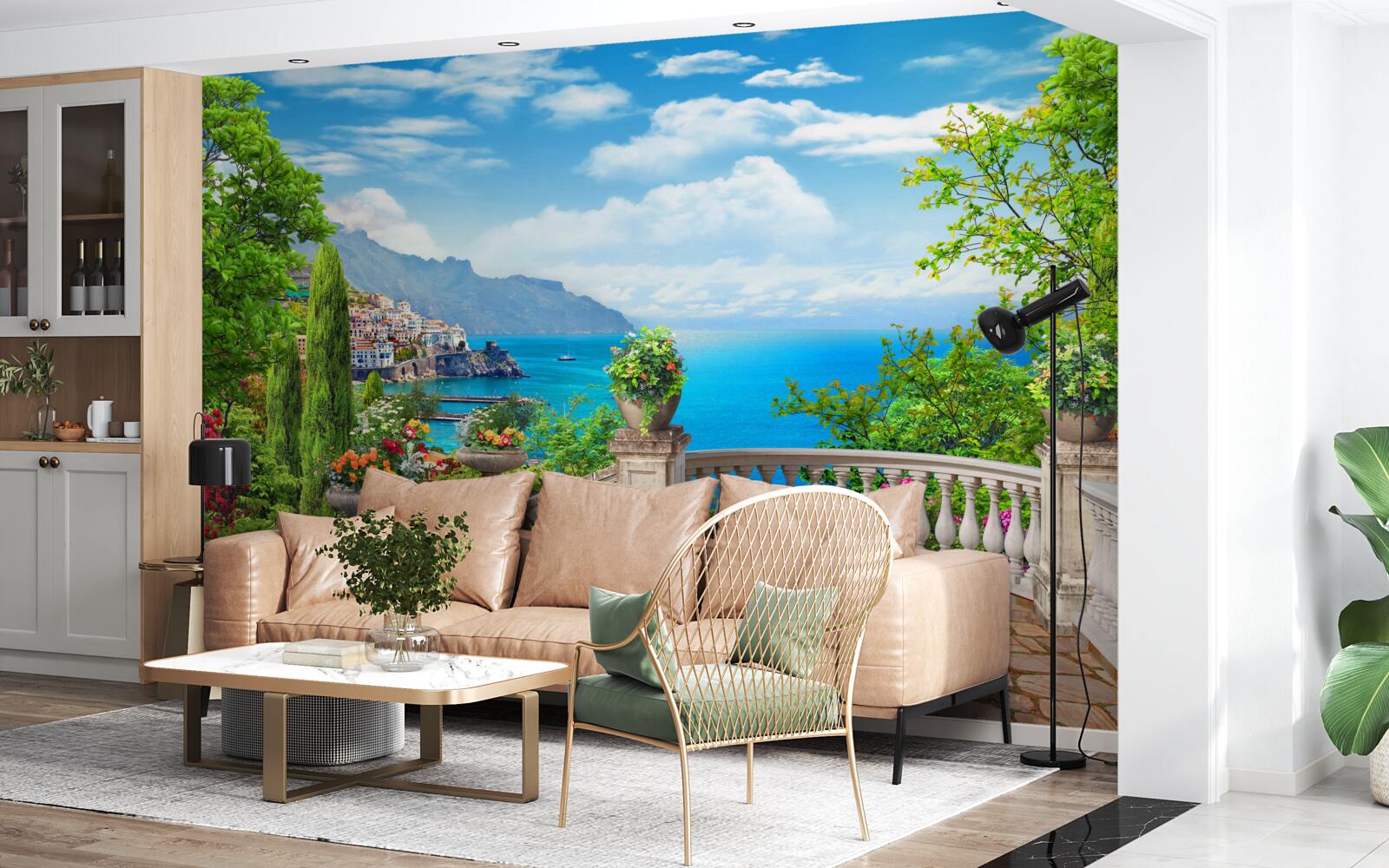 Fototapet platformă de observare din piatră cu vedere la mare