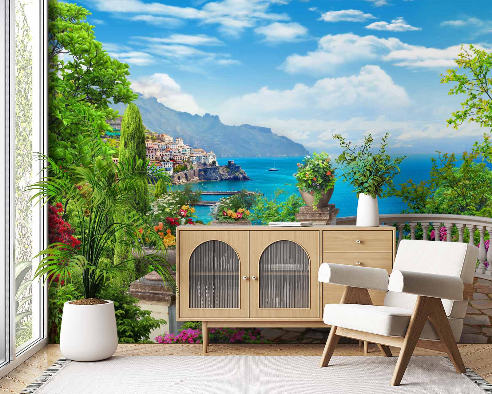 Fototapet platformă de observare din piatră cu vedere la mare