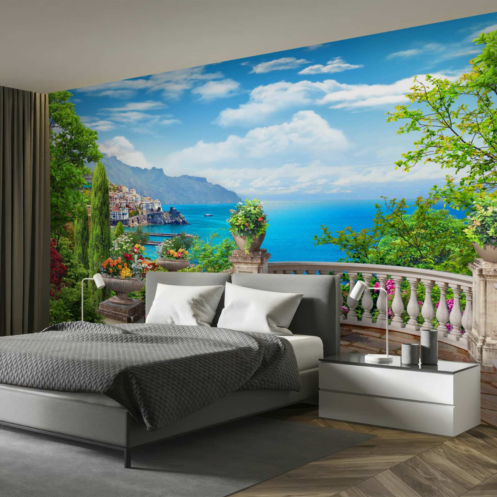 Fototapet platformă de observare din piatră cu vedere la mare