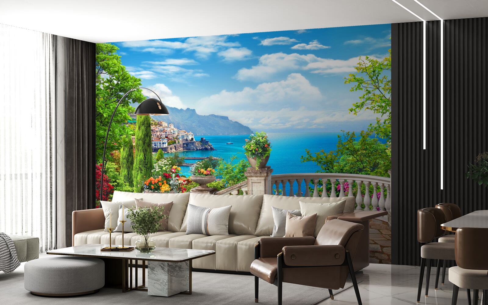 Fototapet platformă de observare din piatră cu vedere la mare