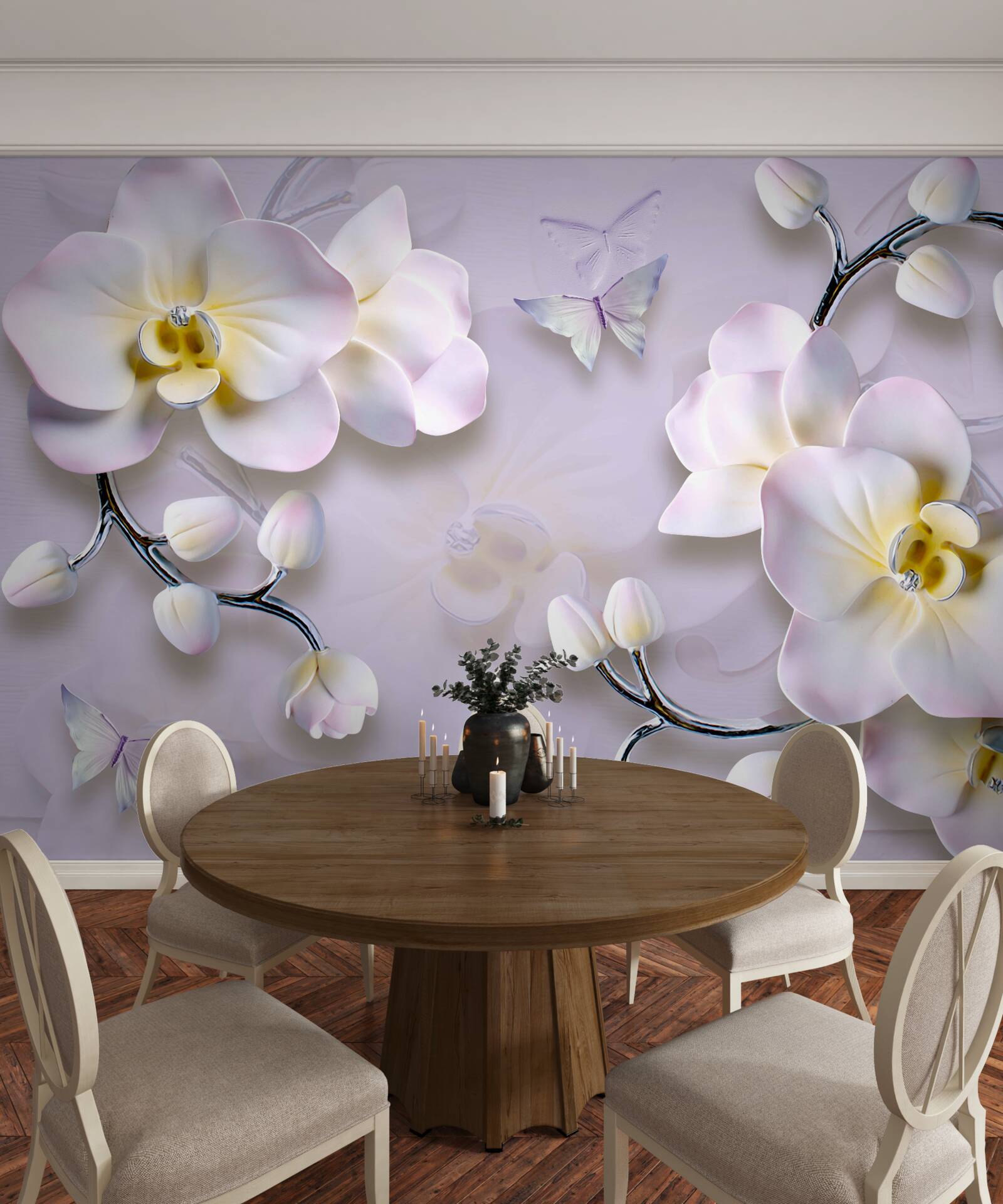 Fototapet flori albe ca zăpada înfloresc pe ramuri