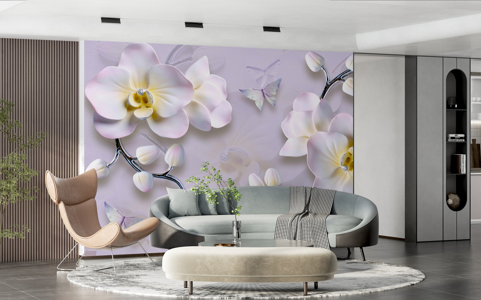 Fototapet flori albe ca zăpada înfloresc pe ramuri