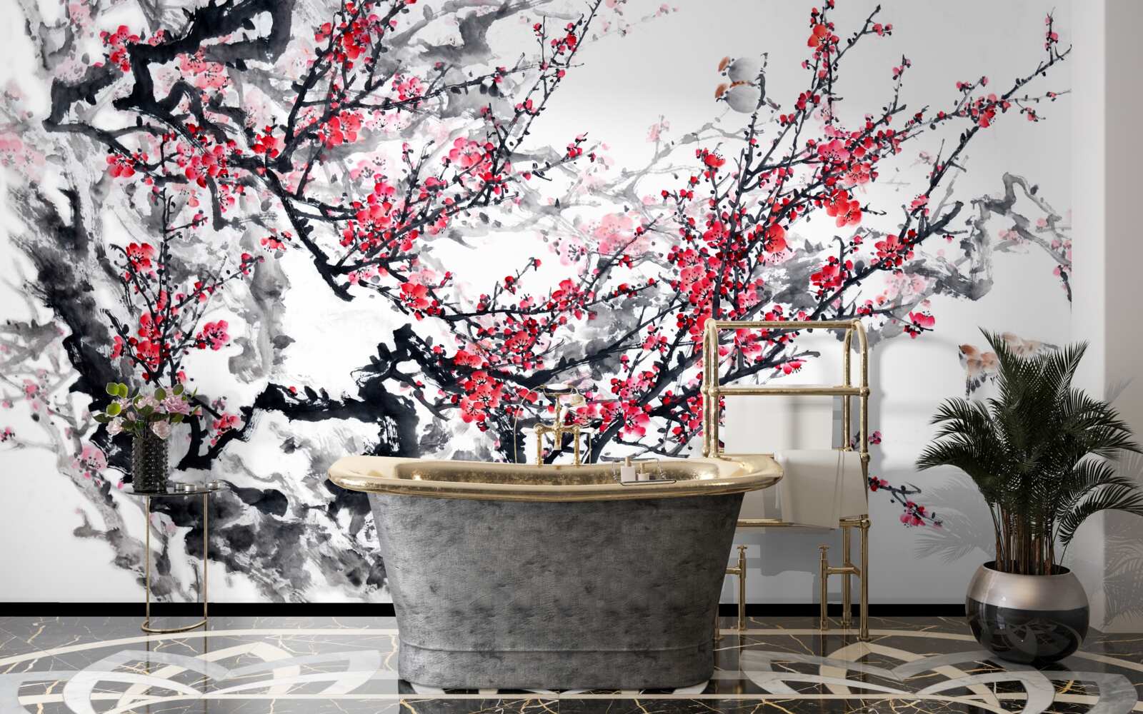 Fototapet flori de sakura pe copac