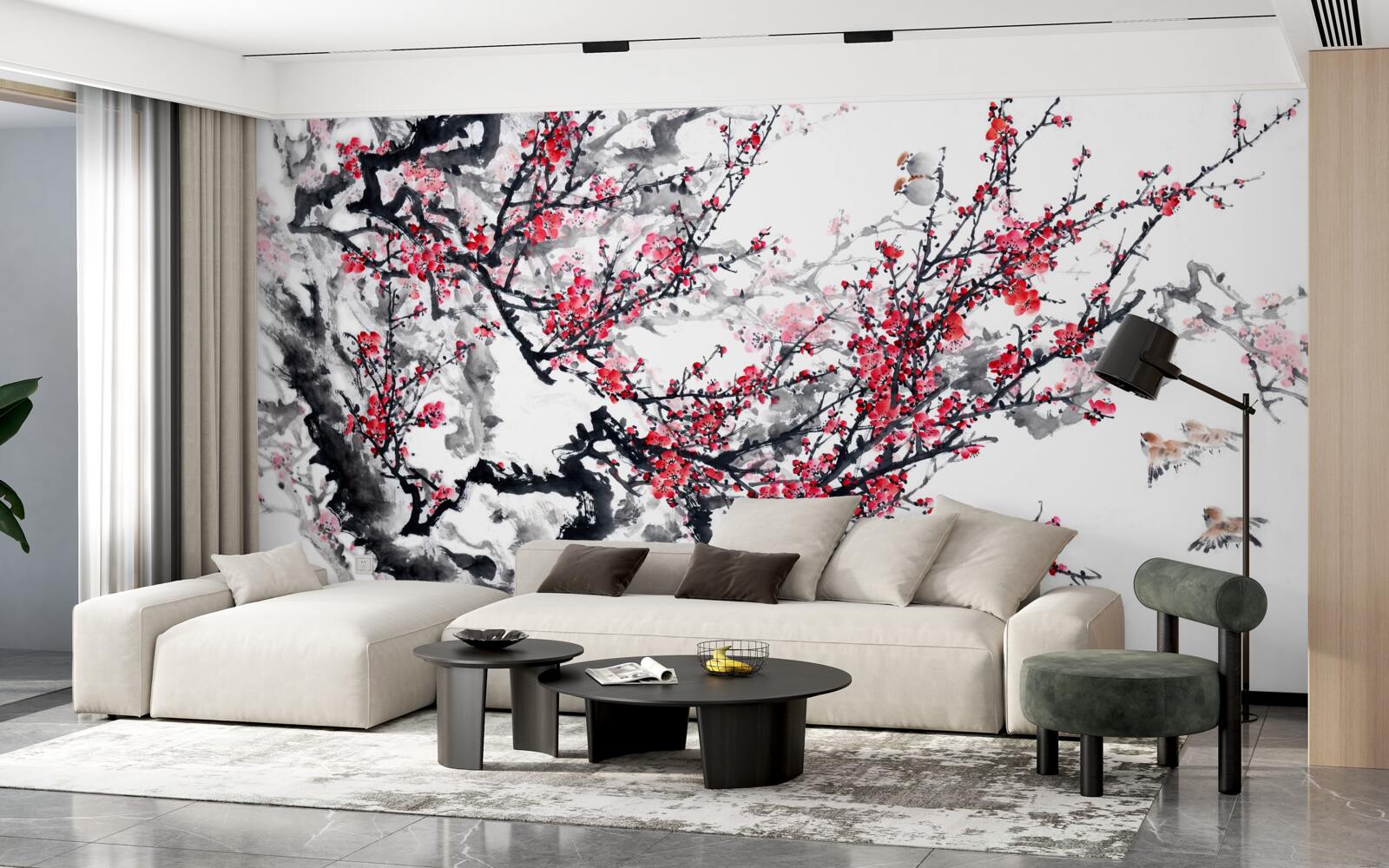 Fototapet flori de sakura pe copac