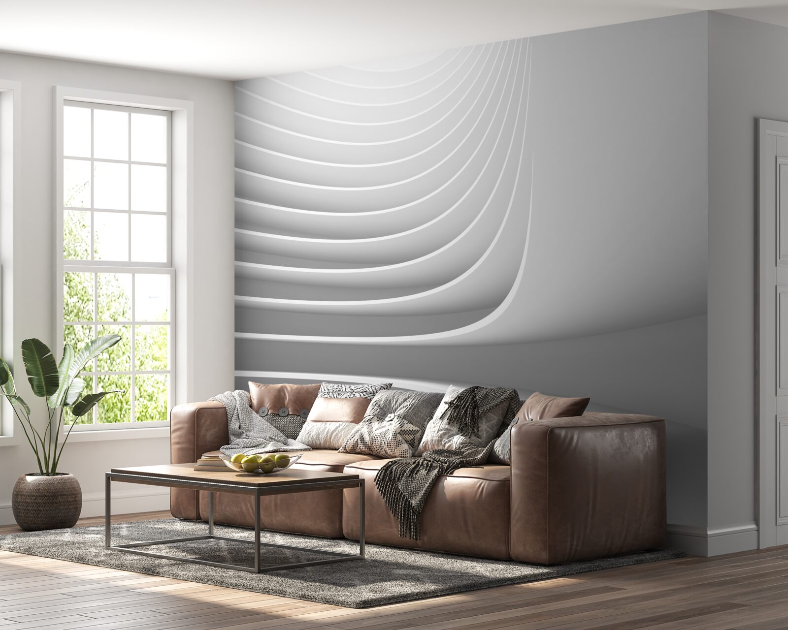 Fototapet linii orizontale netede cu model geometric