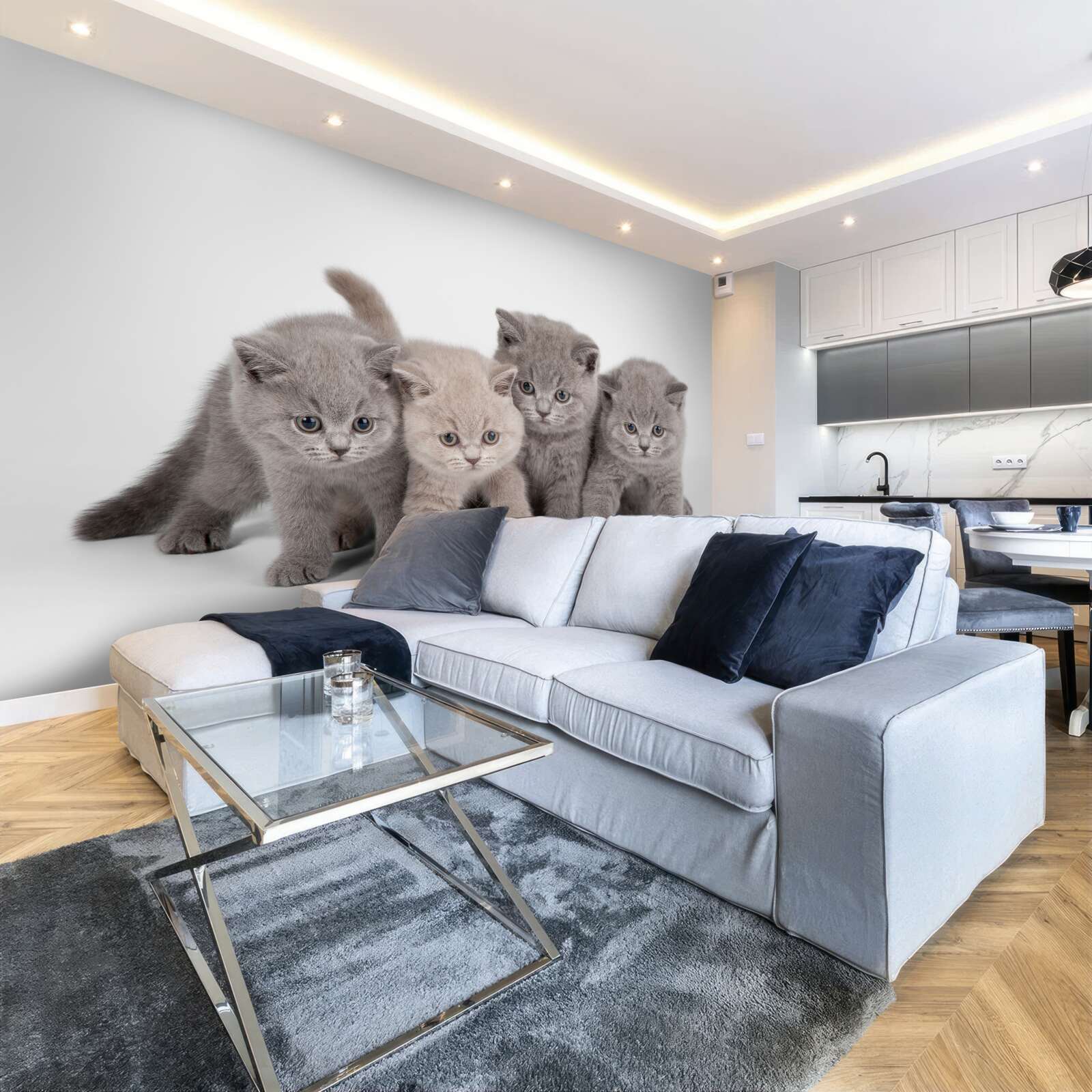 Fototapet patru pisicuțe drăguțe