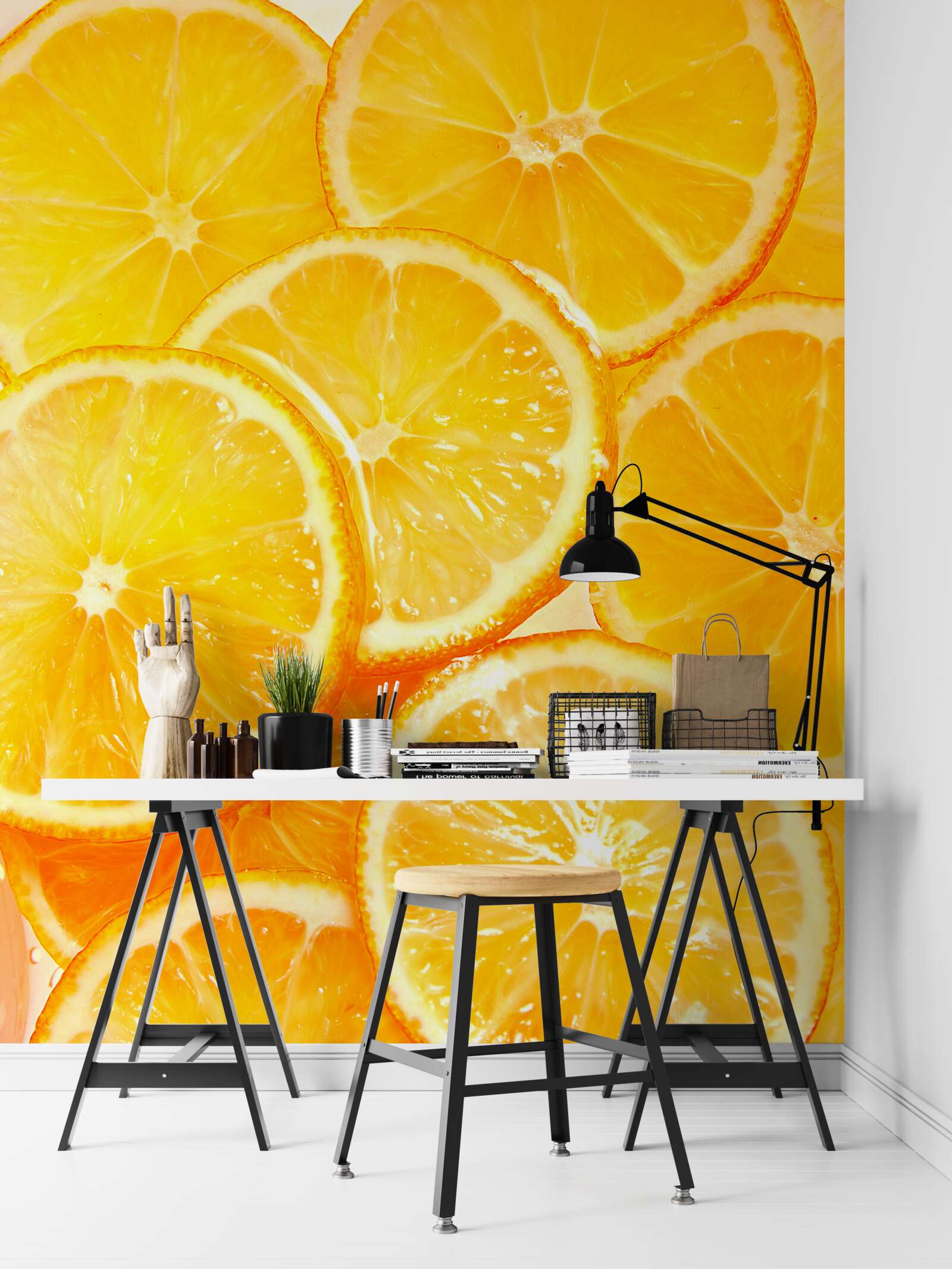 Fototapet felii de portocale suculente și strălucitoare