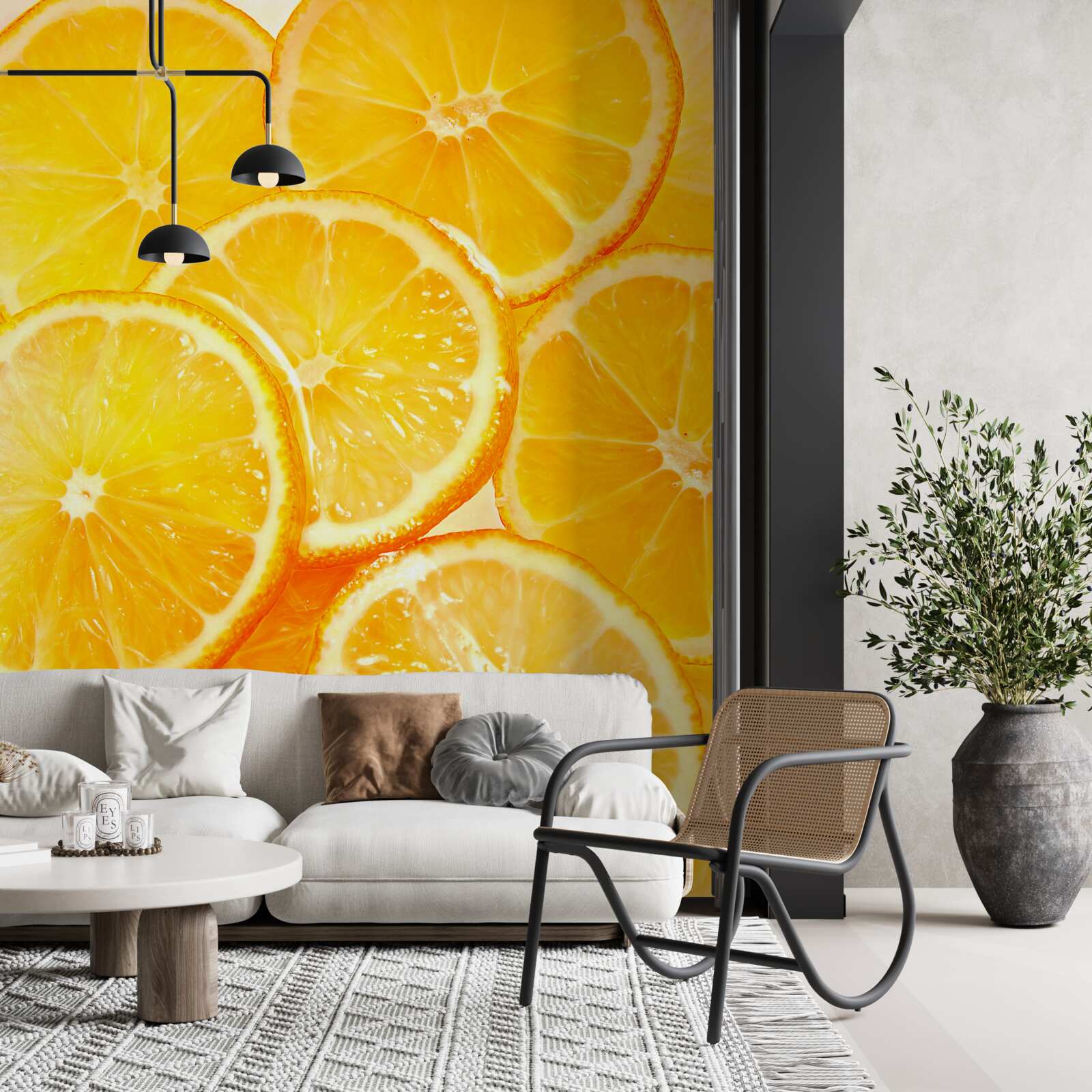 Fototapet felii de portocale suculente și strălucitoare