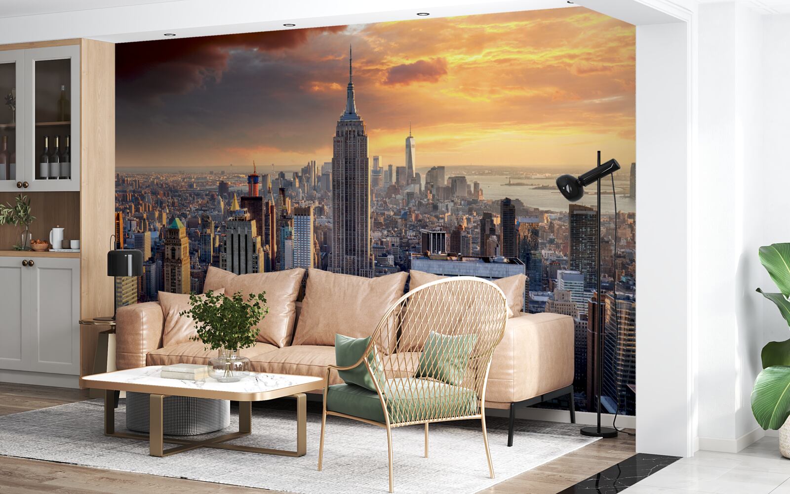 Fototapet vederi uimitoare ale principalilor zgârie-nori din new york