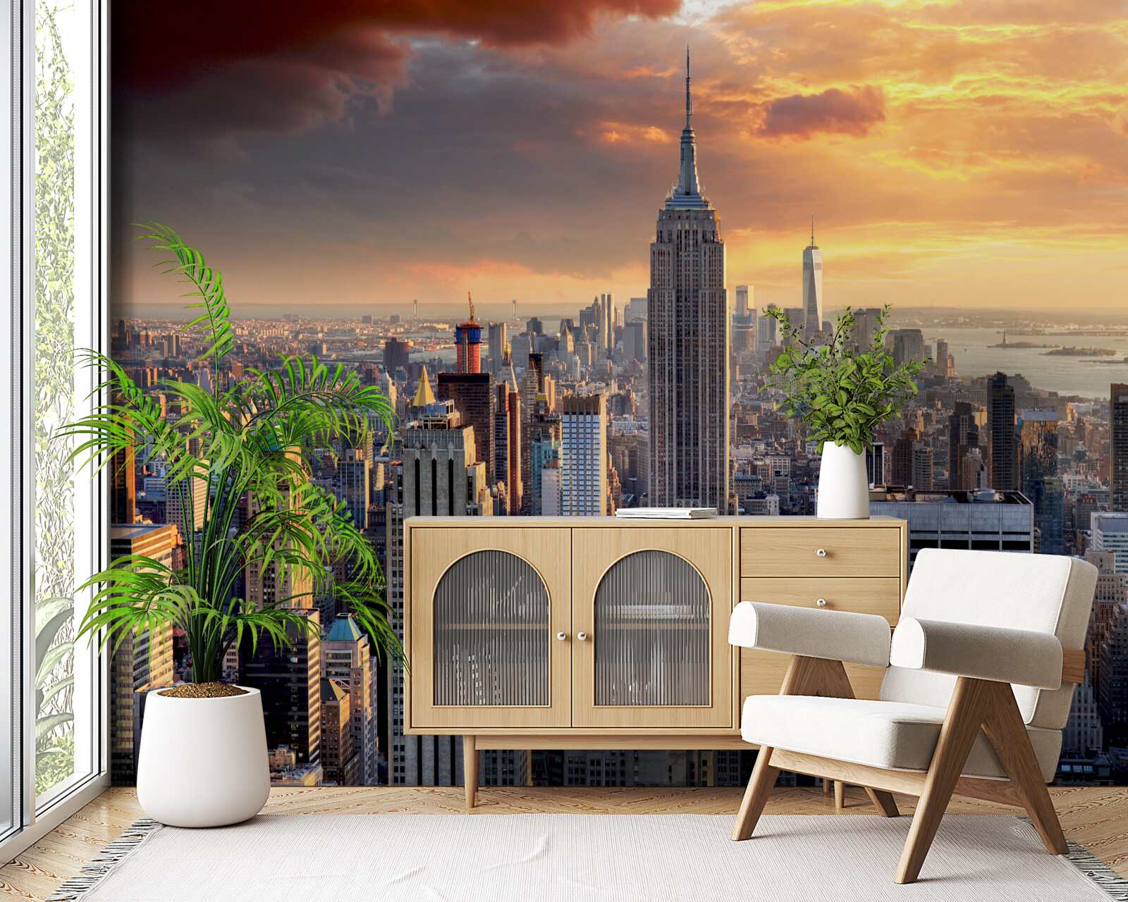 Fototapet vederi uimitoare ale principalilor zgârie-nori din new york