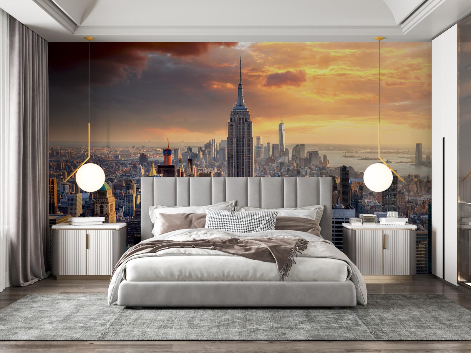 Fototapet vederi uimitoare ale principalilor zgârie-nori din new york