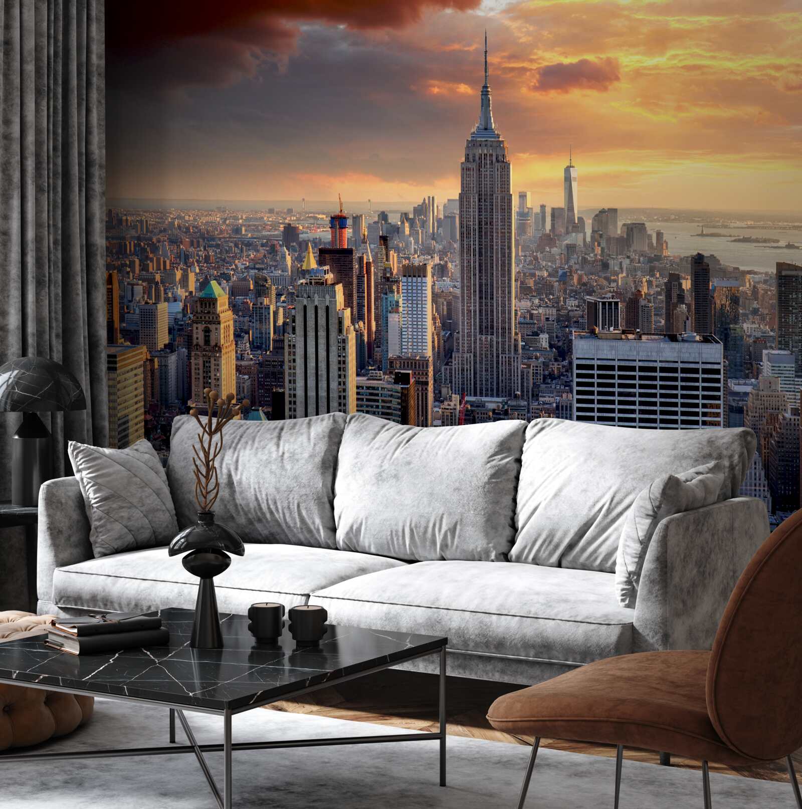 Fototapet vederi uimitoare ale principalilor zgârie-nori din new york