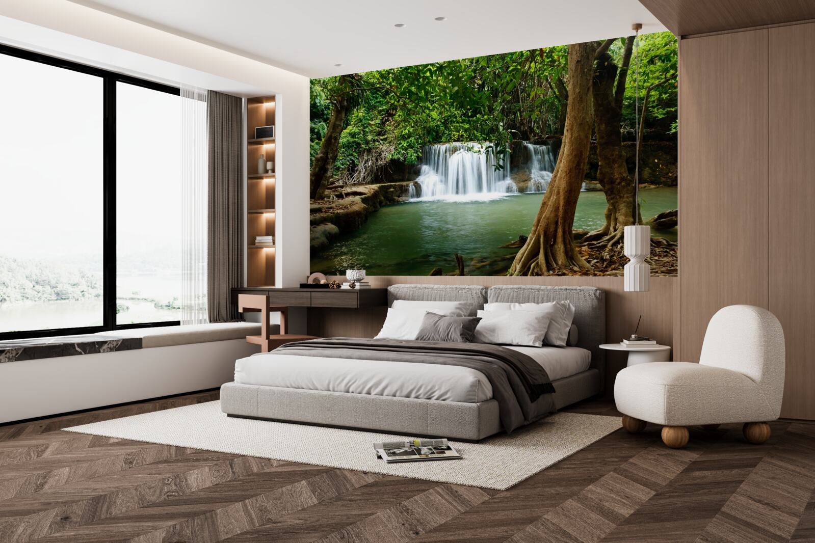 Fototapet cascadă într-o pădure străveche