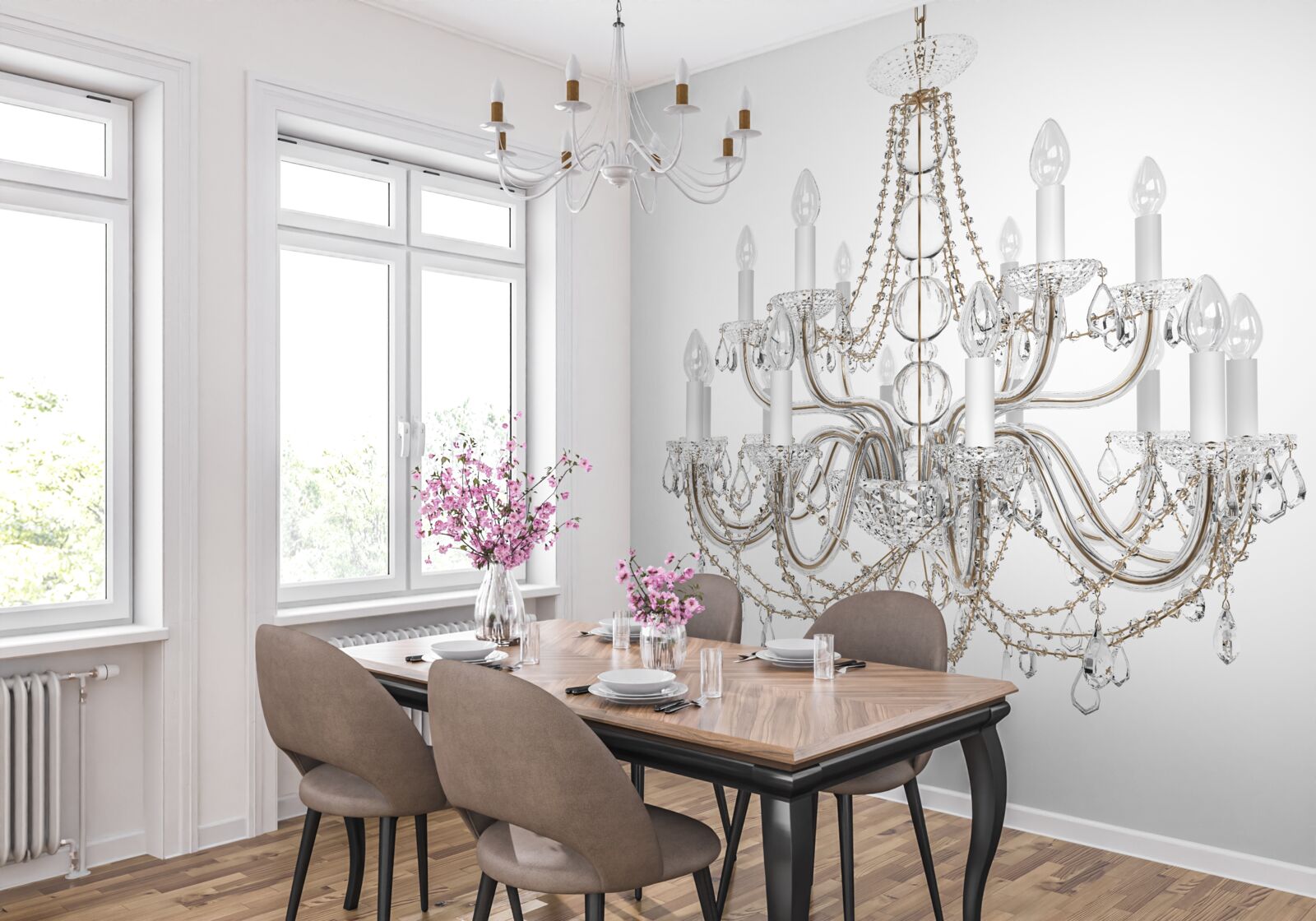 Fototapet candelabru elegant în stil vintage cu candelabre