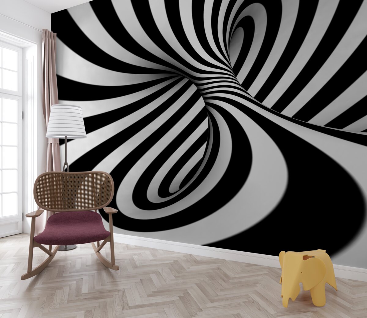 Fototapet alb și negru nuanțe de infinit