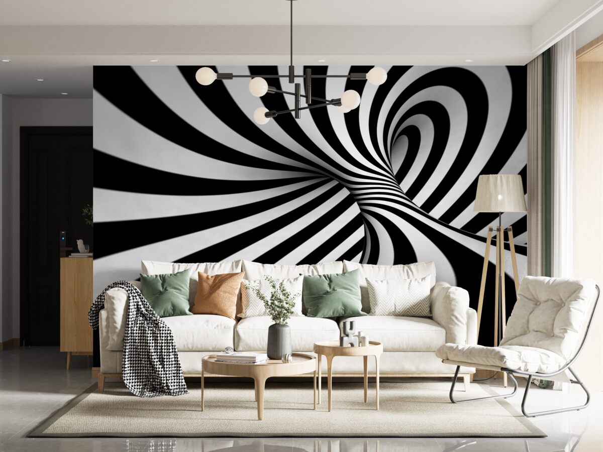 Fototapet alb și negru nuanțe de infinit