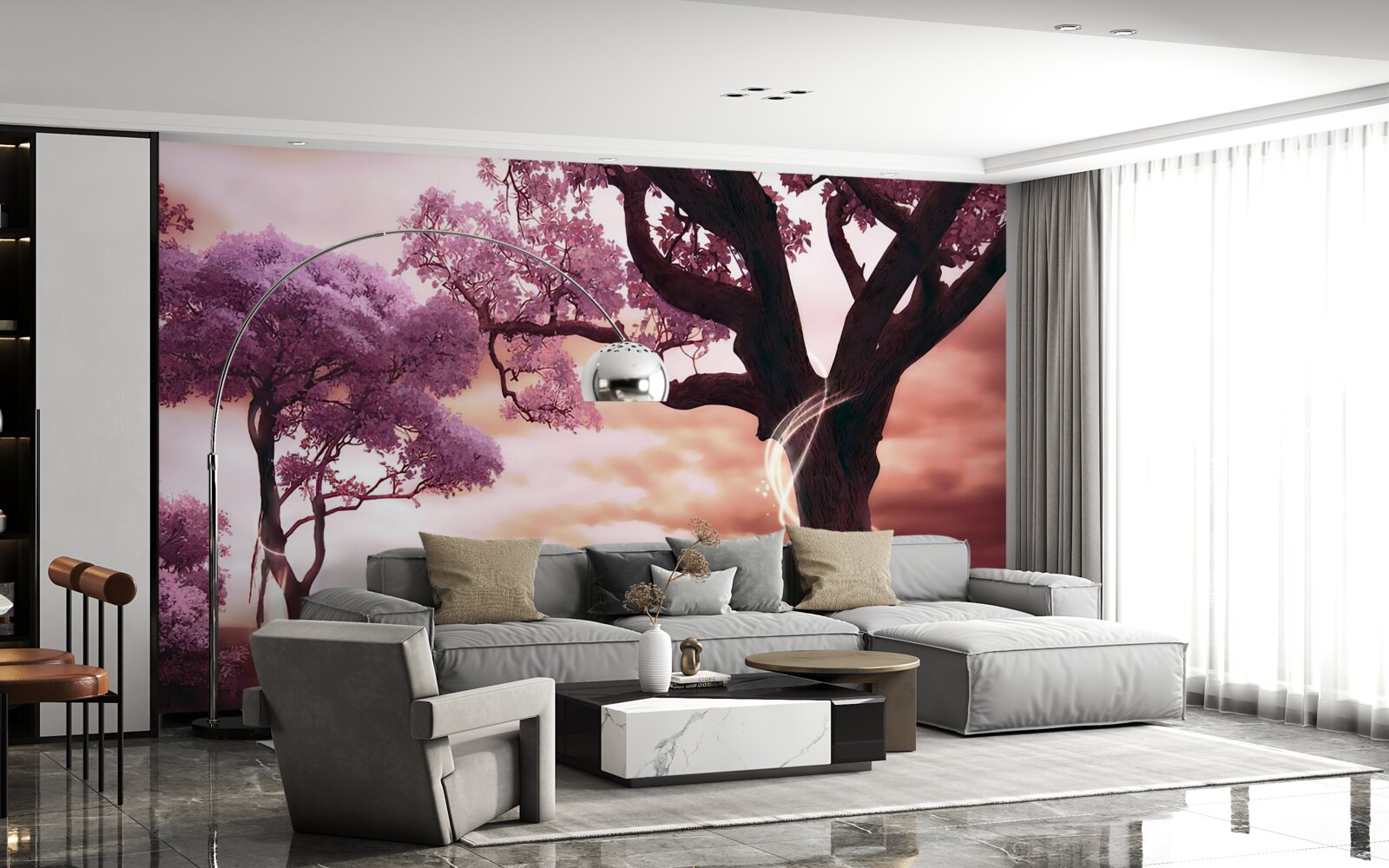 Fototapet copaci rezilienți în deșert, plini de viață și frumusețe