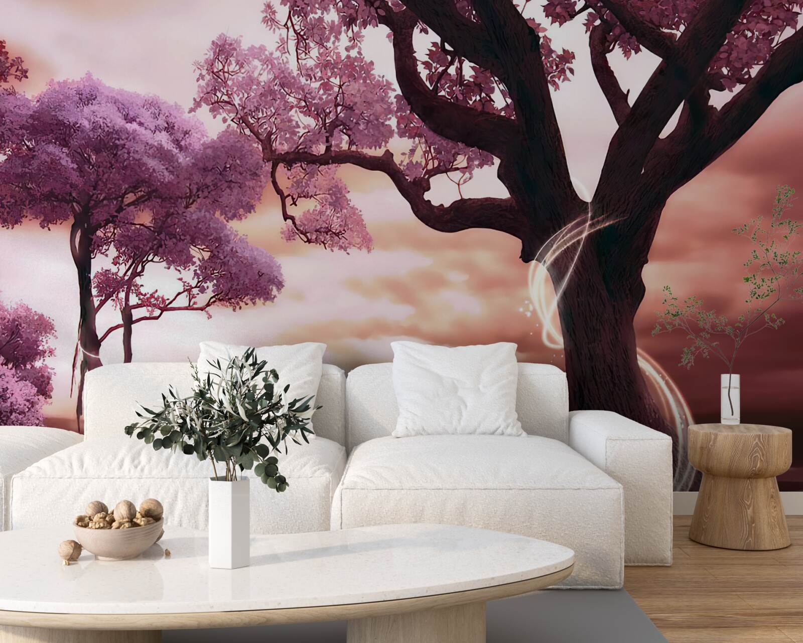 Fototapet copaci rezilienți în deșert, plini de viață și frumusețe