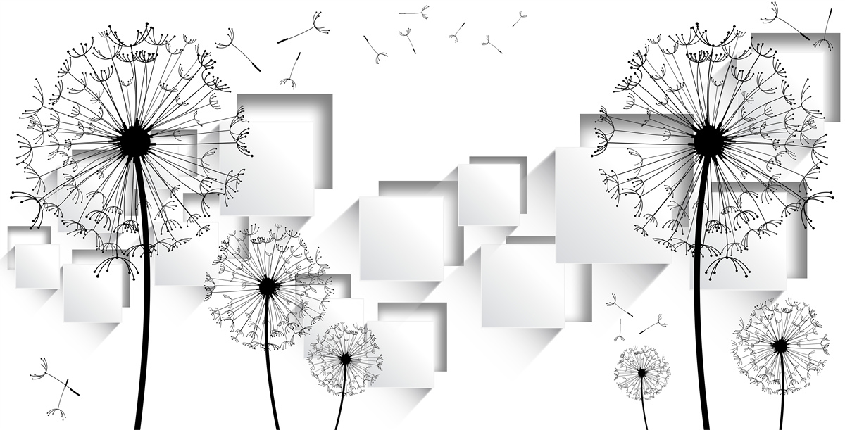 Fototapet cuburile care plutesc în fundal sunt completate de milkweed