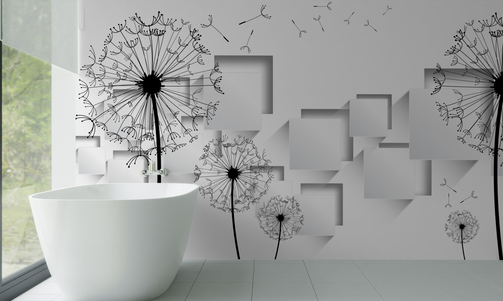 Fototapet cuburile care plutesc în fundal sunt completate de milkweed