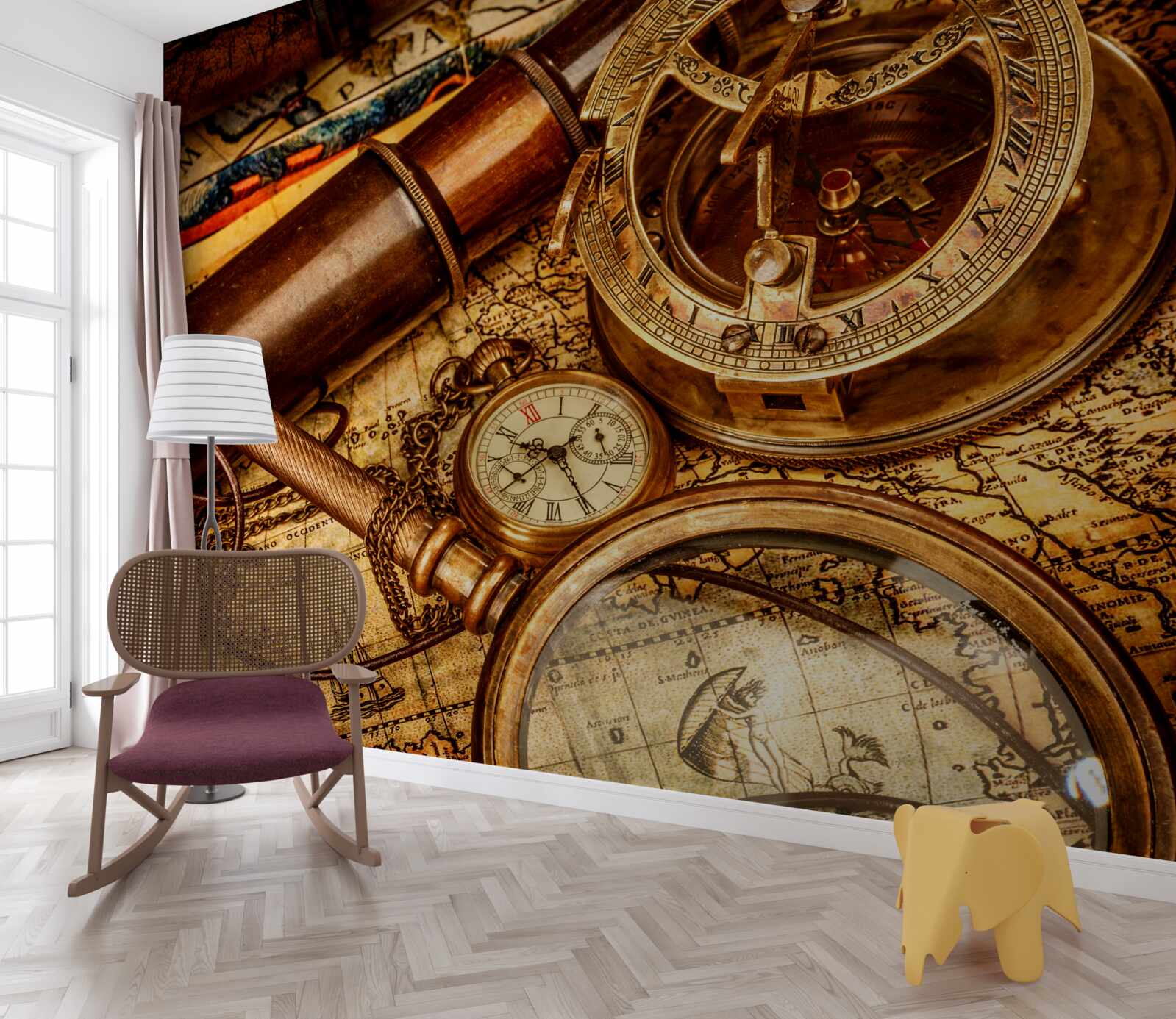 Fototapet dispozitive de navigație, cum ar fi o busolă și alte elemente de navigație