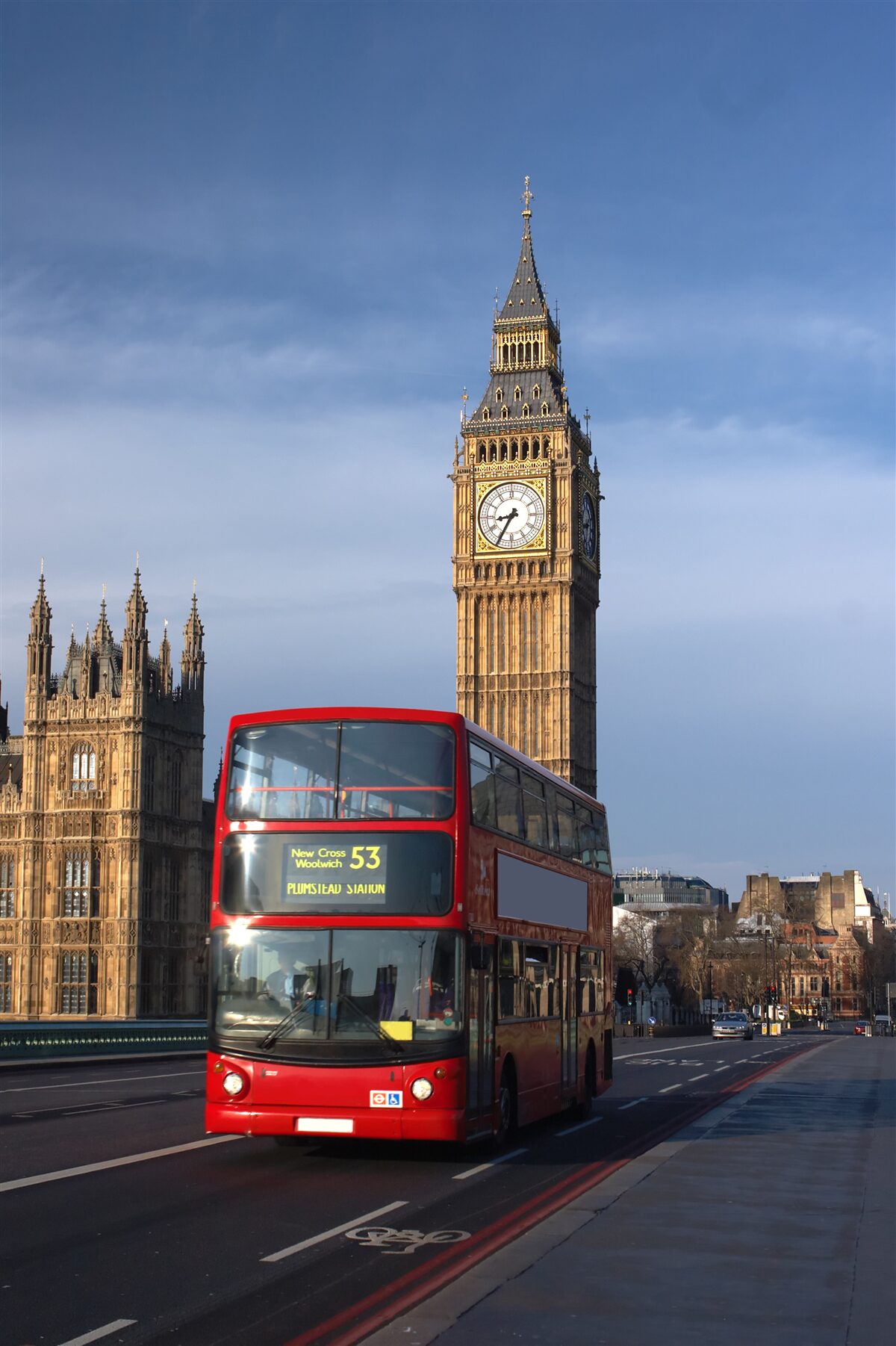 Fototapet autobuz cu pasageri pleacă de la Big Ben