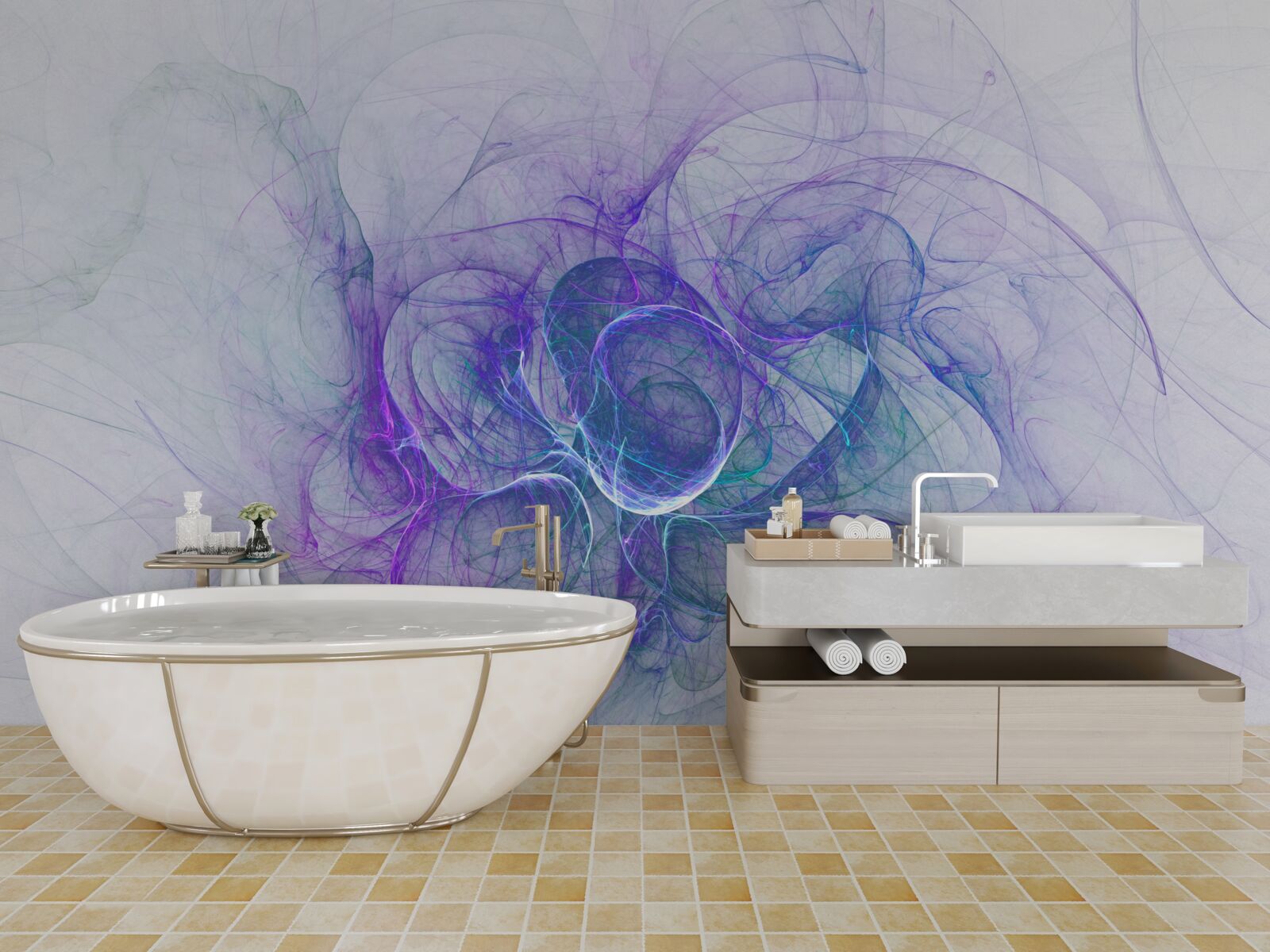 Fototapet celule nervoase în abstract pe fundal alb