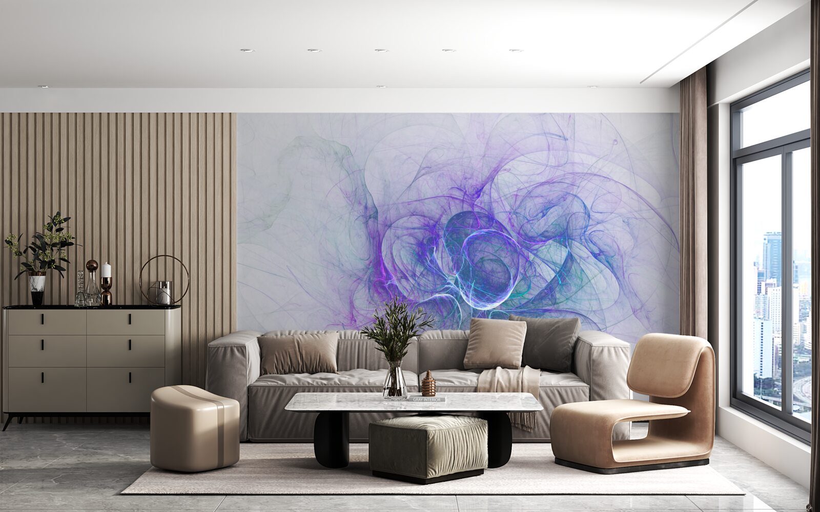 Fototapet celule nervoase în abstract pe fundal alb